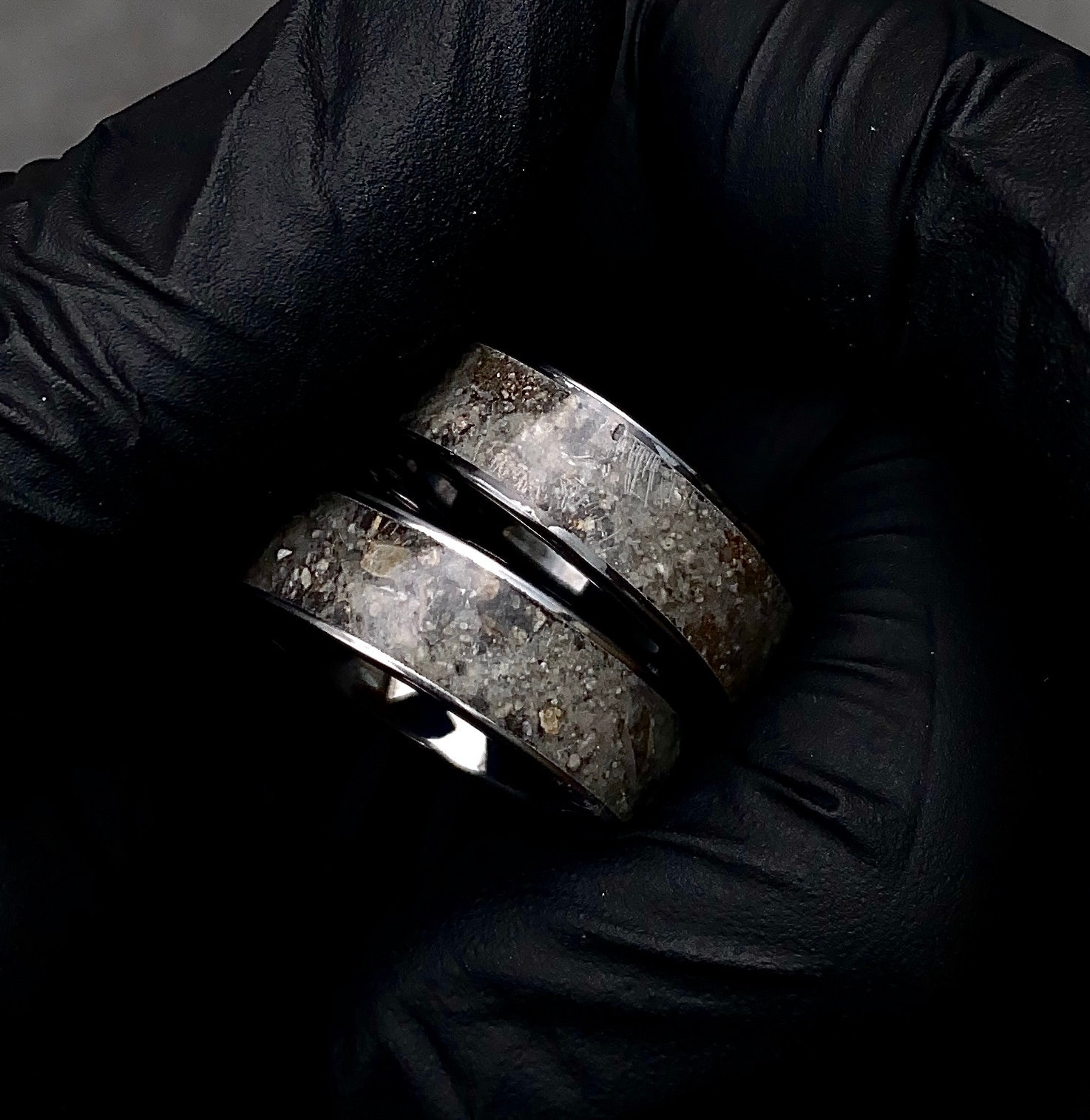 Moon meteorite, Lunar jewelry, Meteorite man ring, Mens wedding band