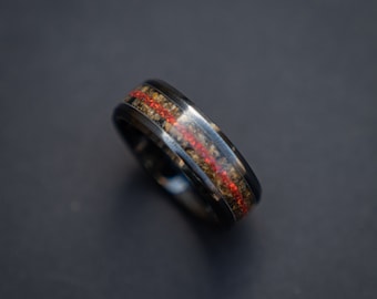 tiger eye ring, Black ceramic ring, custom jewelry, mens tiger eye ring, tiger eye gemstone ring, promise ring, anniversary