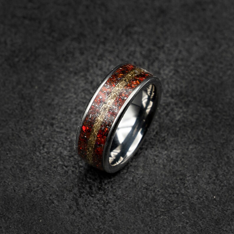 Marvel Ring Iron Man Red Fire Opal Ring Opal Engagement Etsy