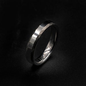 Hammered Ring Tungsten Ring Wedding Band Mens Rings for - Etsy
