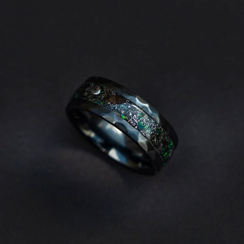 Male engagement, dinosaur bone ring, triceratops ring, necklace, men, fossil, shops jewelry, meteorite ring men, wedding band, black ceramic ring.