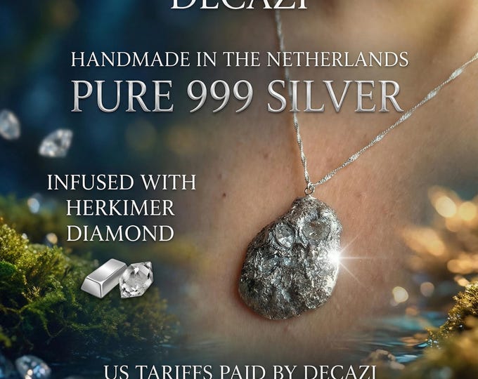 Herkimer Diamond Pendant – Handmade Silver Necklace – Artisan Crystal Jewelry – 925 Sterling Chain