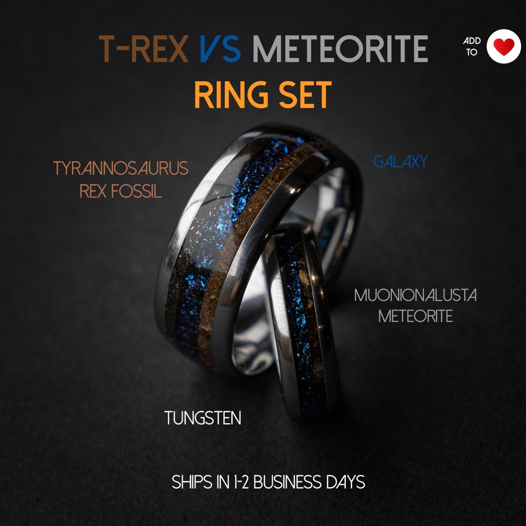 Cadeau Bague Couple Dinosaure Parure De Bagues En Os De Dinosaure