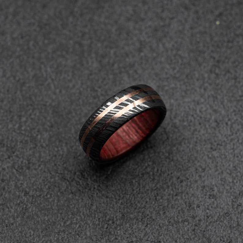 rustic mens ring men/'s rustic ring Damascus ring mens damascus steel and mens ring mens wedding band gun metal