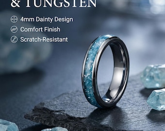 Aquamarine ring men, aquamarine engagement ring, Ringband, Healing crystals, Glowstone ring, Healing crystal jewelry, healing jewelry.
