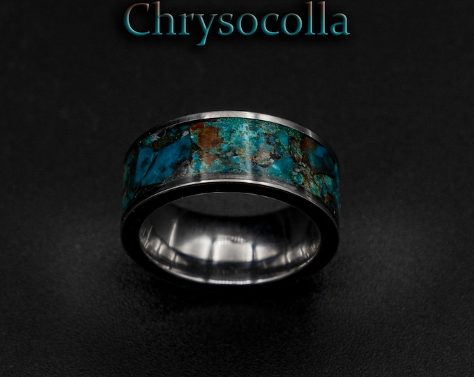 chrysocolla ring , Healing crystal ring, chrysocolla jewelry, stones, green stone ring, men, earth stone jewelry, raw stone rings.