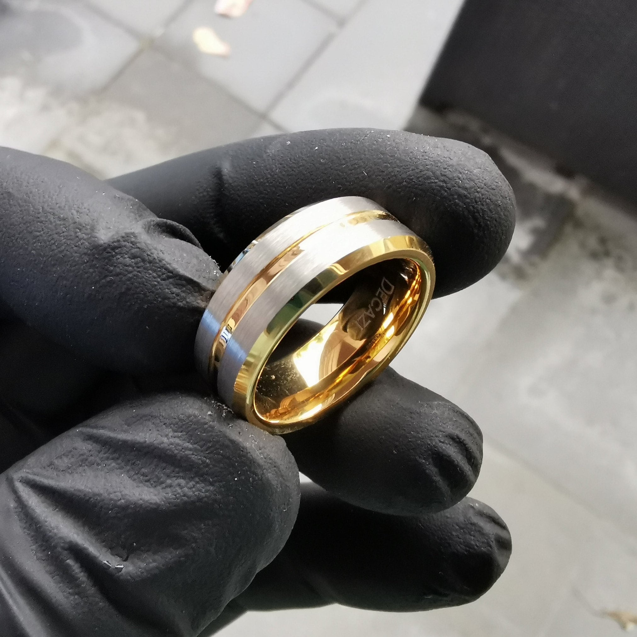 Gold tungsten ring, Cheap wedding ring, unique wedding band, cheap ring, couple ring, cheap