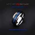 Dinosaur bone, mens ring, T rex fossil, tyrannosaurus meteorite ring, lapis lazuli, meteorite ring men, mens wedding band, unique mens ring product logo