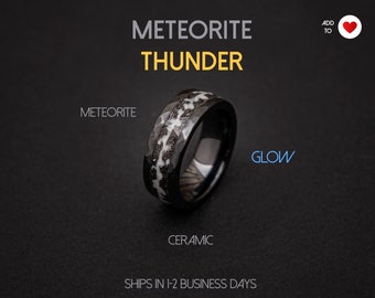 Meteorite Black Hammered Ring, Men's Meteorite Wedding Band, Unique Ring, Hammered ring, Mens Black Ring, Mens Engagement Promise Ring