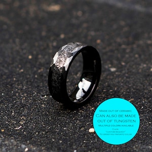 hammered ring, Wedding band, wedding Rings, Anniversary band, Promise rings, Meteorite Tungsten ring, Mens wedding Band, Mens Opal Ring