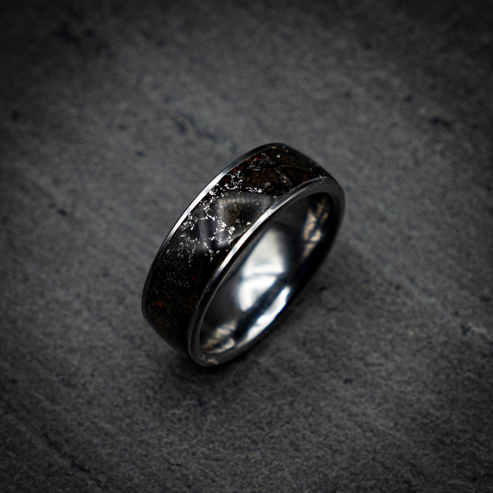 Mens Dinosaur Bone Wedding Band With Velociraptor & Black Etsy