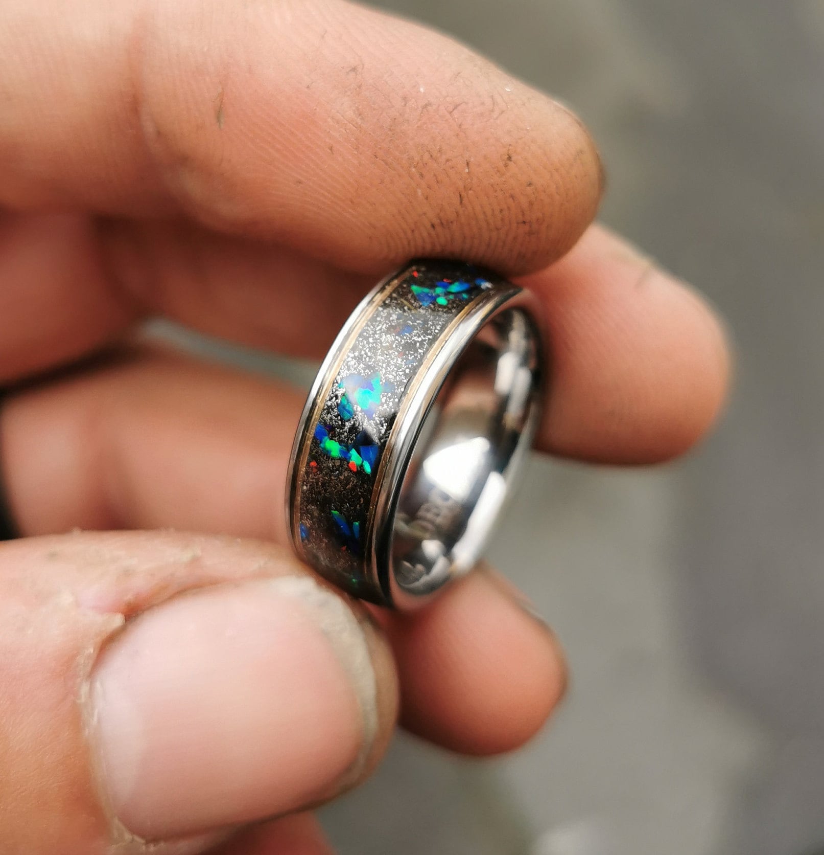 mens opal wedding band        <h3 class=