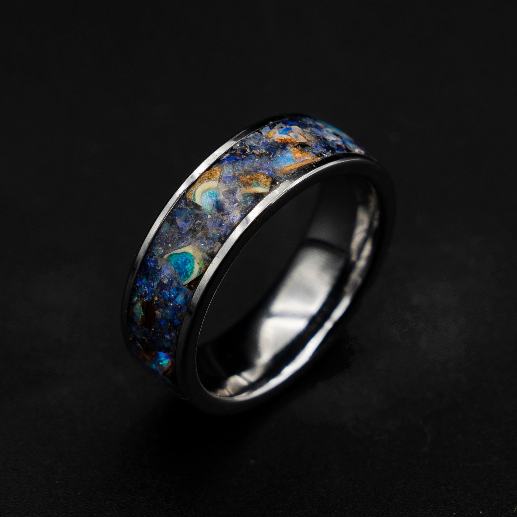 australian opal ring, rough opal ring, opal ring men