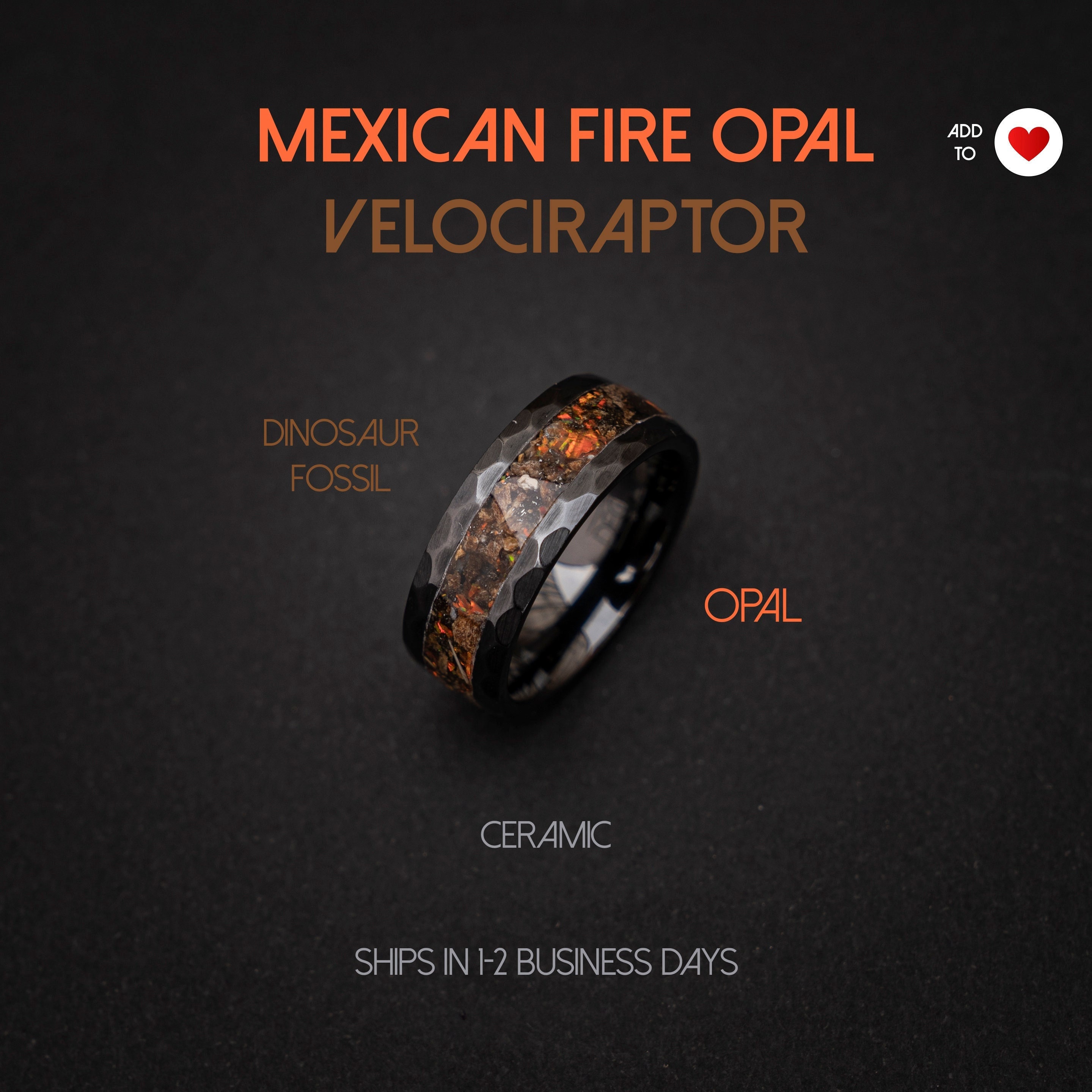 Trex Dinosaur Bone Black Opal Meteorite Ceramic Ring Set, Meteorite ring,  Dinosaur Bone Fossil Ring, Wedding Rings, Handmade Jewelry