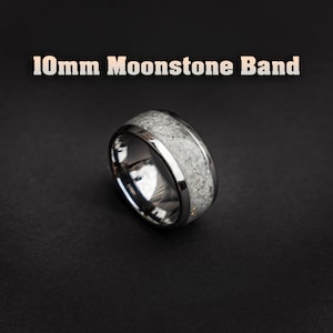 moonstone ring men, rainbow moonstone ring, moon stone ring, thumb ring, promise ring for him, chunky ring, cool mens rings | Decazi