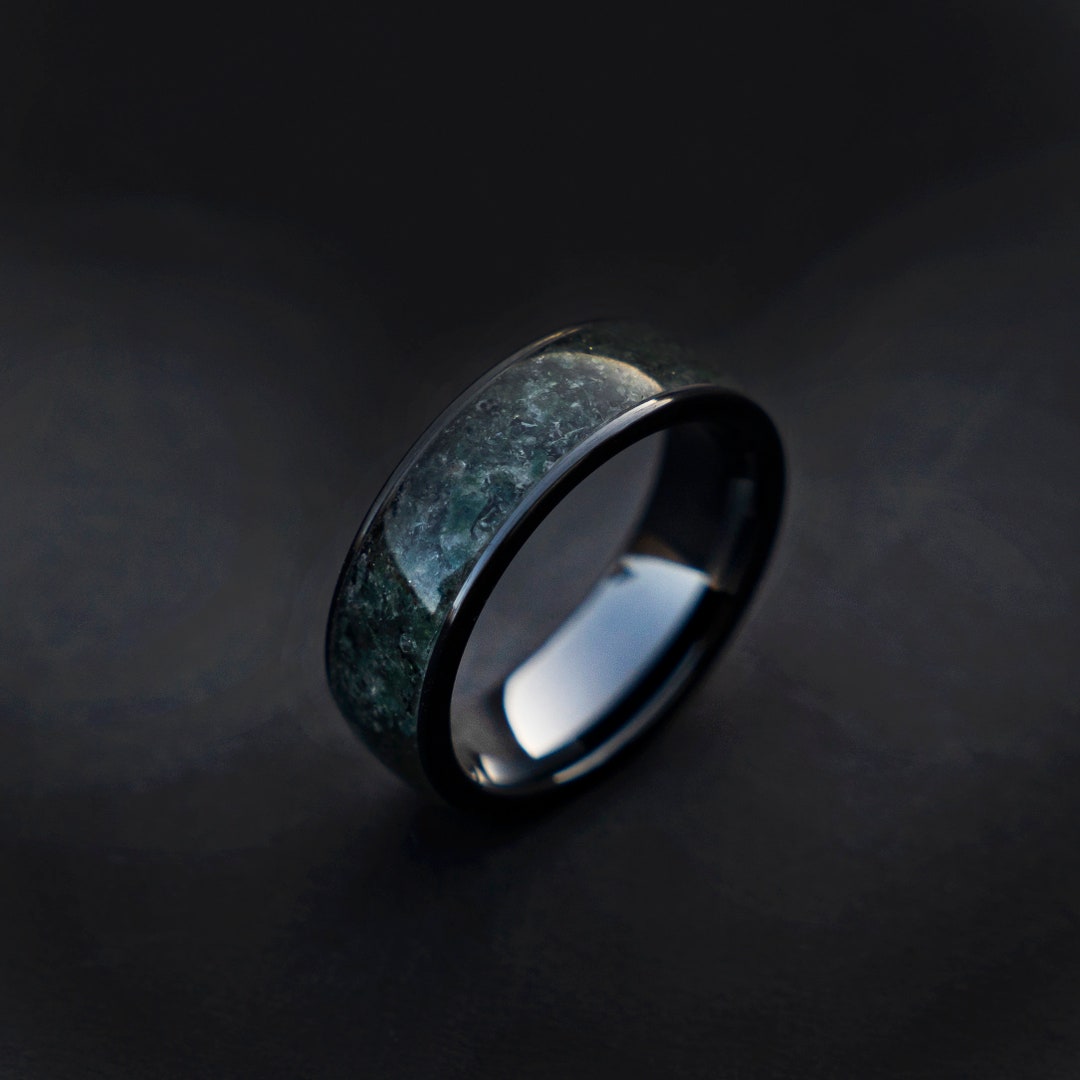 Moss Agate Ring, Moss Agate Engagement Ring, Moss Agate Jewelry, Moss