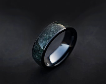 moss agate ring, moss agate engagement ring, moss agate jewelry, moss agate wedding ring set, green moss agate ring, rings moss agate