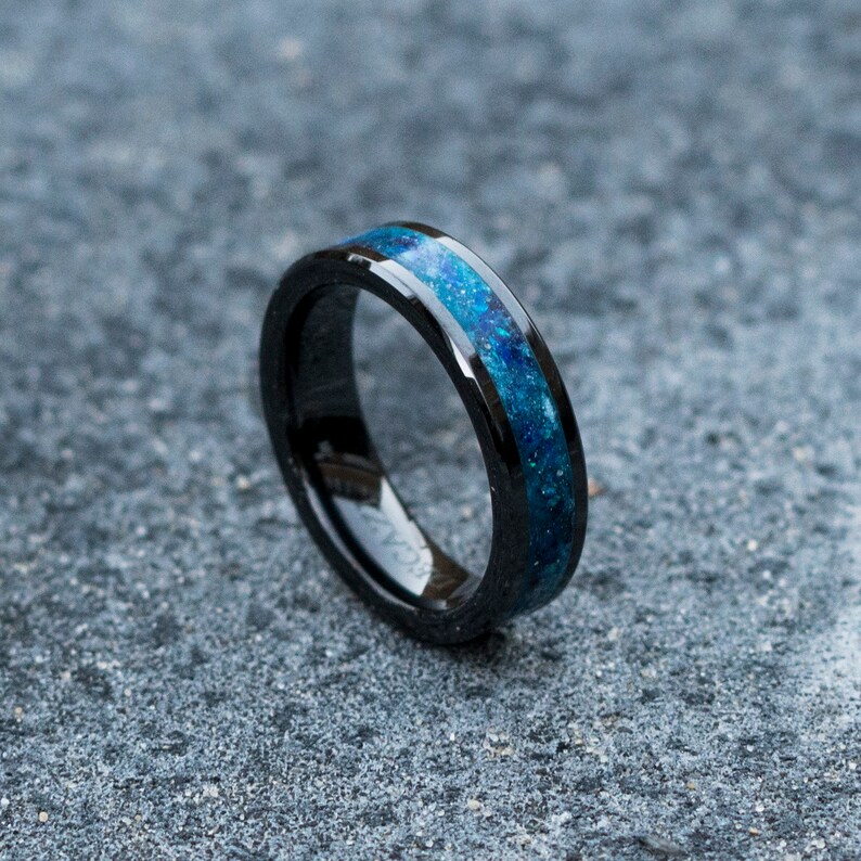 Galaxy opal. Glowstone ring. Man opal ring. unique mens ring. | Etsy