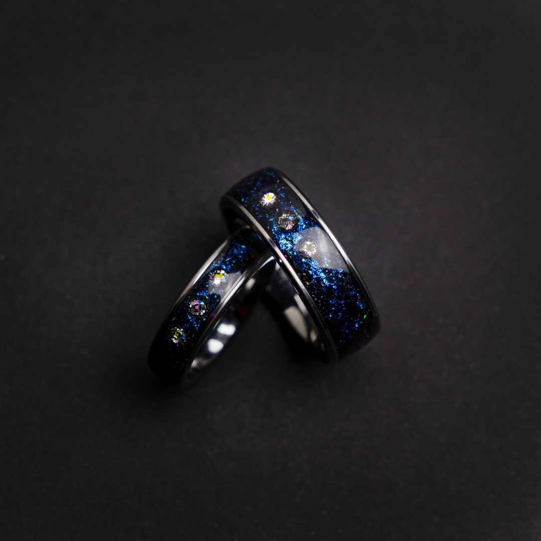 【BLACKPURPLE】[BLACKLABEL] Crystal Ring Earring Set Black Purple Crystal Earrings - Etsy