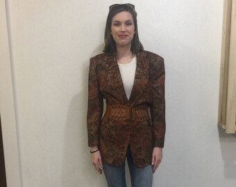 80's VINTAGE FLORAL BLAZER size 8