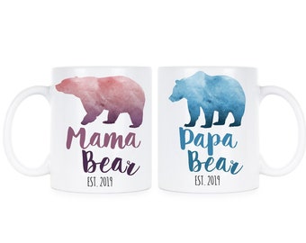 Mama Bear Papa Bear Mug Set - New Parent Gift