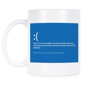 Lustige Blue Screen of Death Tasse für Tech-Liebhaber und IT-Profis