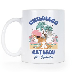Kamala Harris 2024 Madam President Funny Coffee Mug Gift for Cat Lovers and Democrats