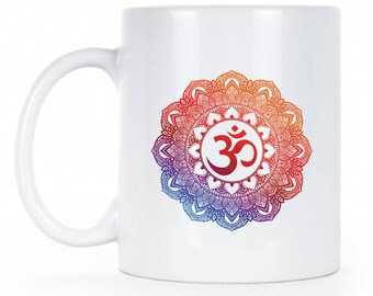 Om Yoga Mug: Mandala Design, Ceramic Coffee Mug