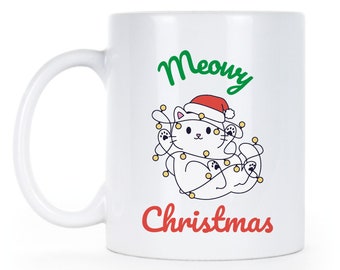 Meowy Christmas Cat Mug - Cat Lover Gift