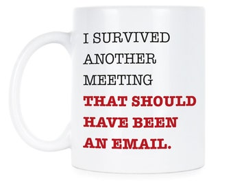 Email Mug I Survived Another Meeting That Should Have Been An Email Mug Coworker Mug Gift for Coworker