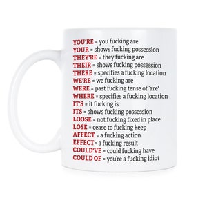 Funny Grammar Police Mug for English Teachers and Office Coworkers