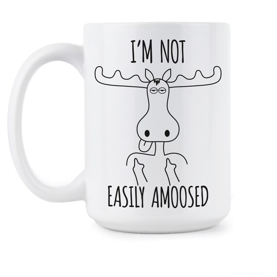 Cute Moose Very Amoosing Coffee Mug Moose Coffee Mug or Moose Coffee Cup Gift