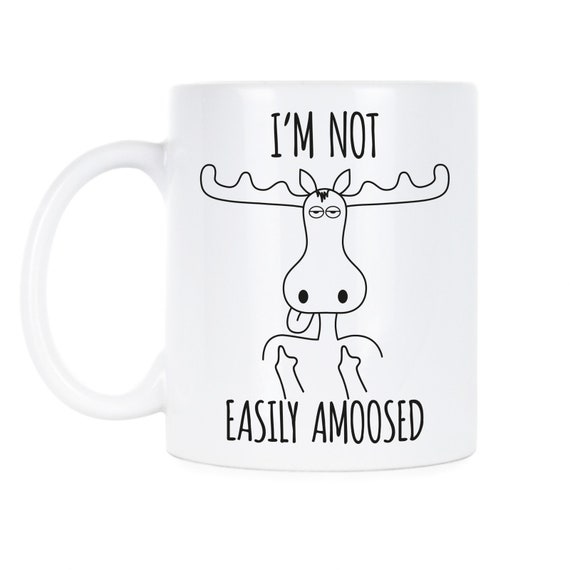 Cute Moose Very Amoosing Coffee Mug Moose Coffee Mug or Moose Coffee Cup Gift