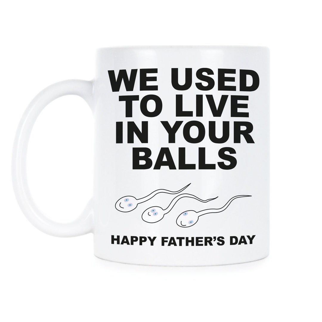 We Used to Live in Your Balls Mug Happy Father's
