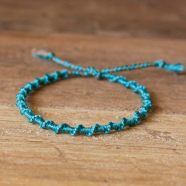 Turquoise spiraal armband, macramé armband, hippie boho, cadeau voor haar, elegante armband