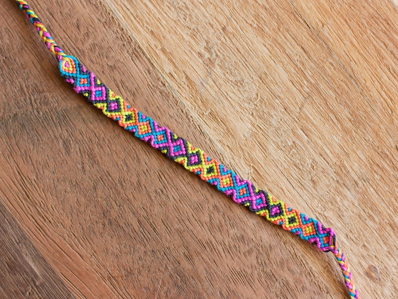 Aztec friendship bracelet tribal pattern multicolor Etsy