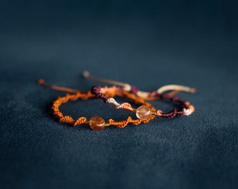 Rutielkwarts armband, macramé armband, spiritueel, cadeau-idee, beschermende edelsteen, inspiratie, goddelijke leiding, blokkeert negatieve energie