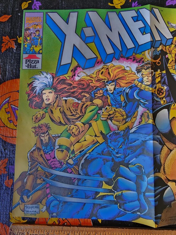 Vintage Pizza Hut Marvel X-men Placemat Promo Joe Madureiera Scott