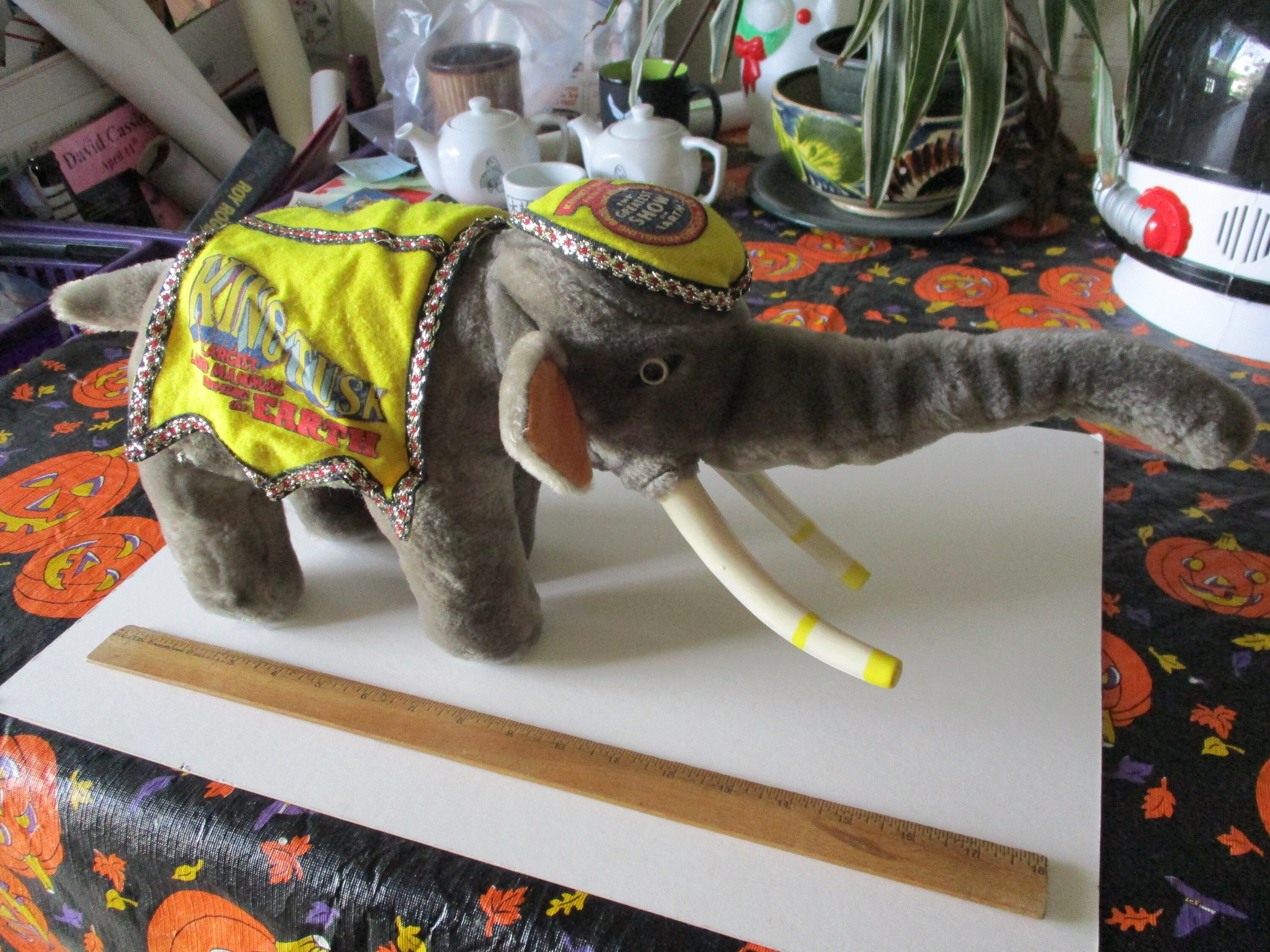 Vintage King Tusk Plush Elephant Doll Barnum Baily Ringling Bros