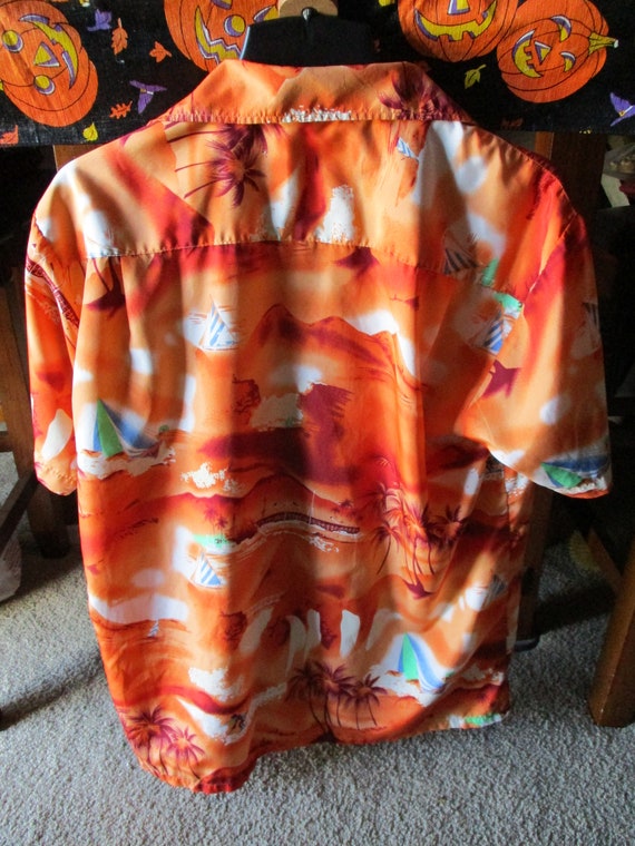 Vintage Maui Trading Company Orange Hawaiian Shir… - image 5