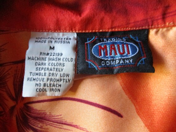 Vintage Maui Trading Company Orange Hawaiian Shir… - image 4