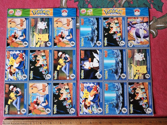 Vintage Burger King Pokemon 1st Movie Card Sheets 12 and 16 Master Trainer  Collector Set Uncut 1999 - Etsy