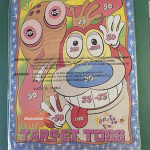 Vintage Ren and Stimpy Show Target Toss Magnetic Game Nickelodeon Snick Animation Cartoon John Kricfalusi Bob Camp New Sealed 1994