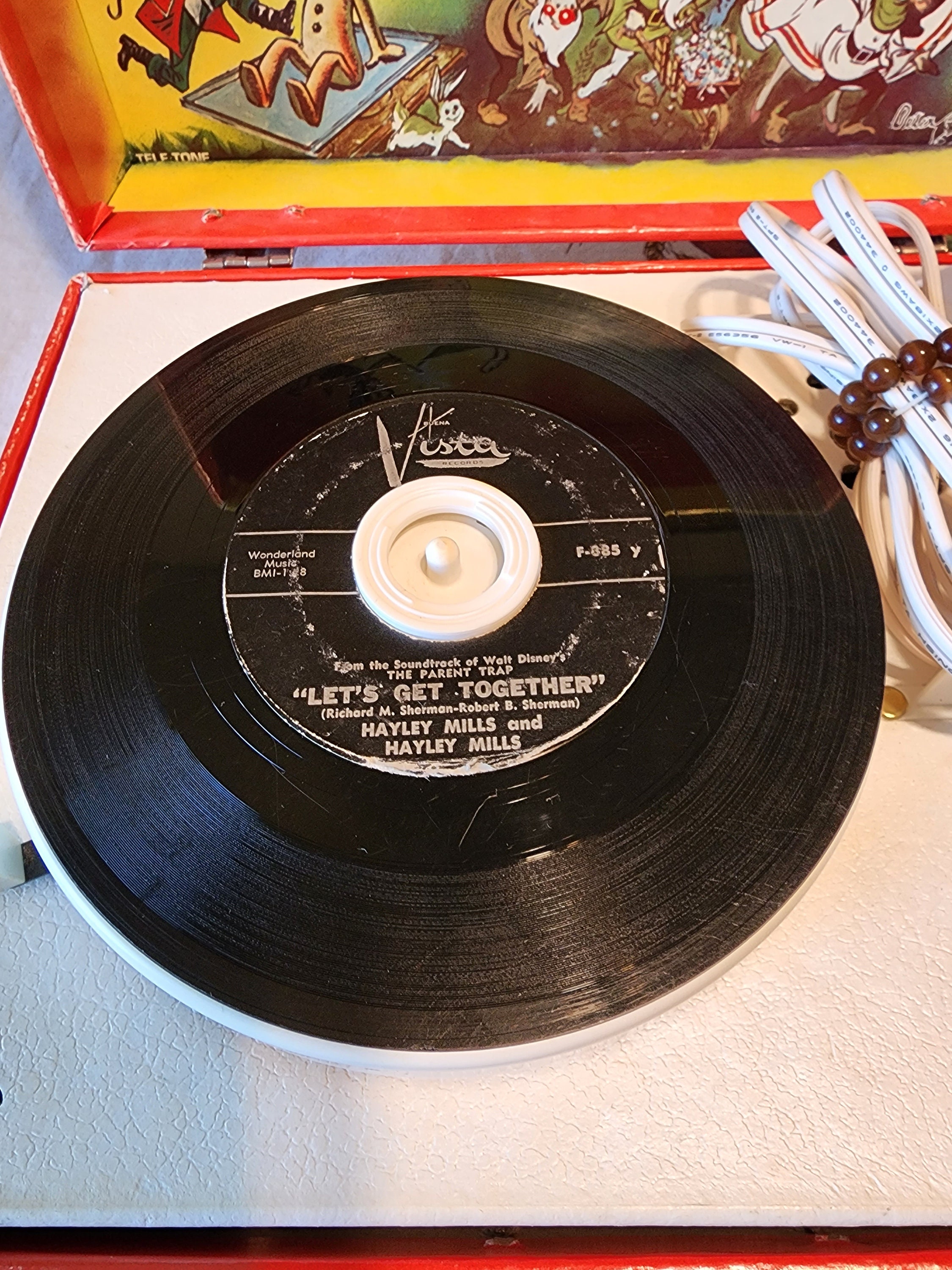 Vintage Walt Disney Peter Pan Portable Tele Tone Record Player Etsy