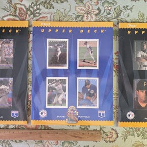 Vintage Mead Upper Deck Major League Baseball MLB Pocket Portfolios (3) New 1993 Unpunched Ken Griffey Jr Mark McGwire Will Clark