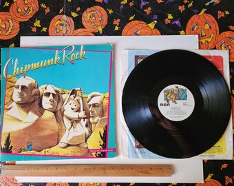 Vintage Chipmunk Rock Alvin Simon Theodore Gatefold Kids Audio Music Vinyl LP Record 1982