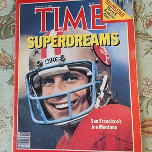 Vintage Time Magazine Joe Montana on Cover Superdreams San Francisco 49ers Forty Niners January 25 1982 NFL Football
