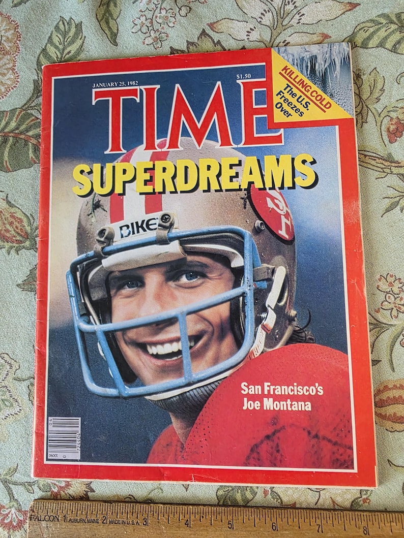 Vintage Time Magazine Joe Montana on Cover Superdreams San Francisco 49ers Forty Niners January 25 1982 NFL Football