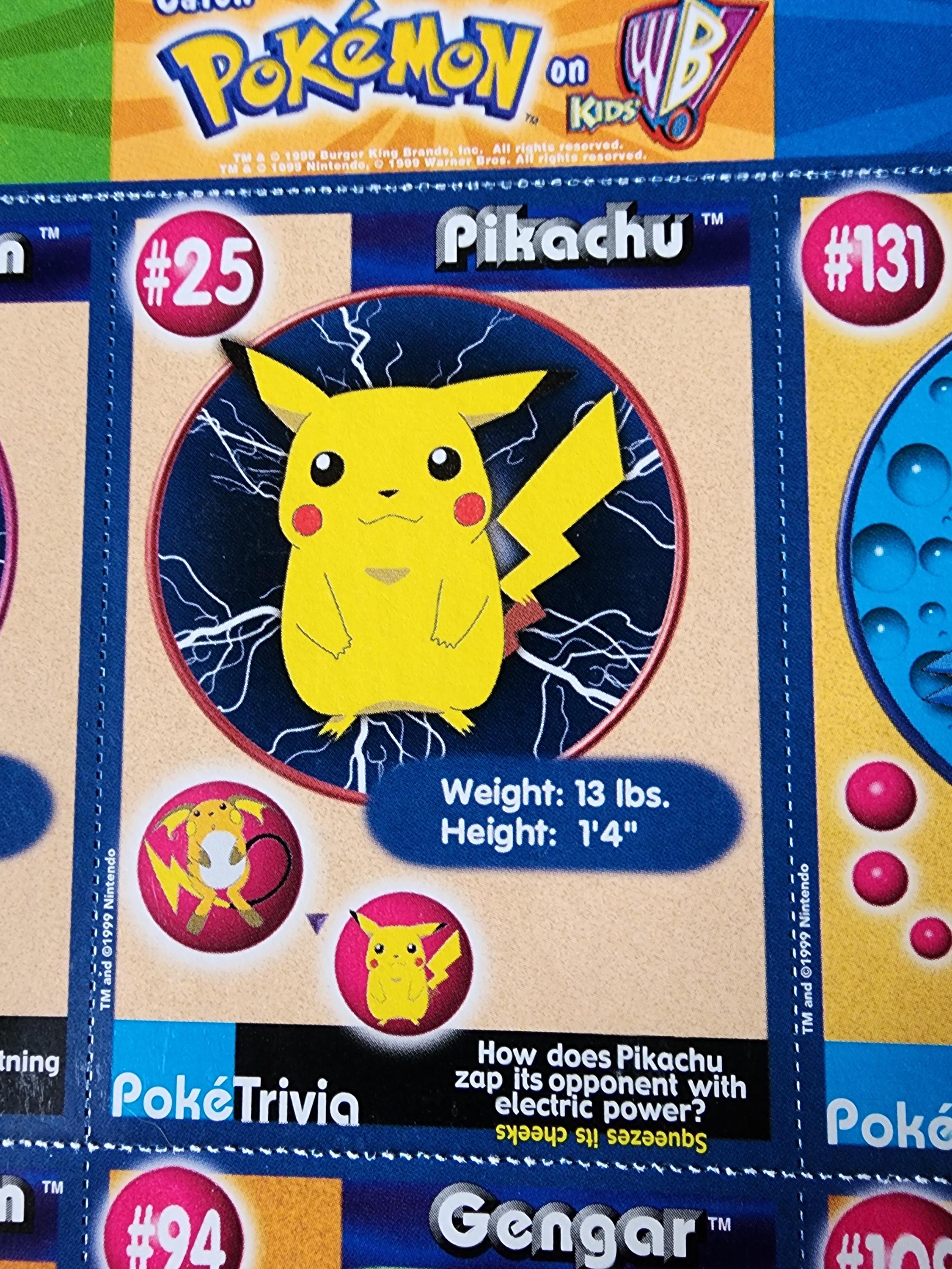 Vintage Burger King Pokemon 1st Movie Card Sheets 12 and 16 Master Trainer  Collector Set Uncut 1999 - Etsy