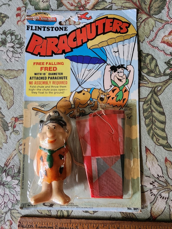 Vintage Fred Flintstone Parachuters Hanna Barbera Gordy